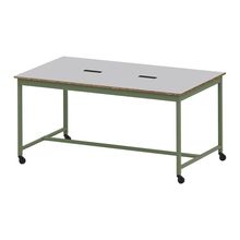 コモンファニチャー　CUTH-212WHC-QF　ワークベンチ キャスター脚 ハイタイプ　W2100×D1200×H1000［グリーン×ライトグレー］