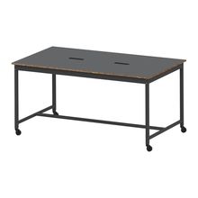 コモンファニチャー　CUTH-212WHC-TC　ワークベンチ キャスター脚 ハイタイプ　W2100×D1200×H1000［ブラック×ダークグレー］