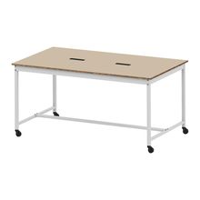 コモンファニチャー　CUTH-212WHC-WE　ワークベンチ キャスター脚 ハイタイプ　W2100×D1200×H1000［ホワイトグレー×ベージュ］