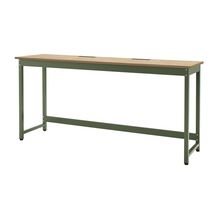 コモンファニチャー　CUTH-216KHA-QD　ワークベンチ カウンタータイプ 木目天板　W2100×D600×H1000［グリーン×オークライト］
