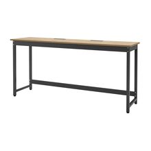 コモンファニチャー　CUTH-216KHA-TD　ワークベンチ カウンタータイプ 木目天板　W2100×D600×H1000［ブラック×オークライト］