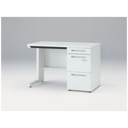 CZRデスク Type S 片袖デスク CZR-116CBSK-9W9  浅型センター引出し付  ダイヤル錠 W1100 × D600 [ 本体: ホワイトW・天板: ホワイトW]