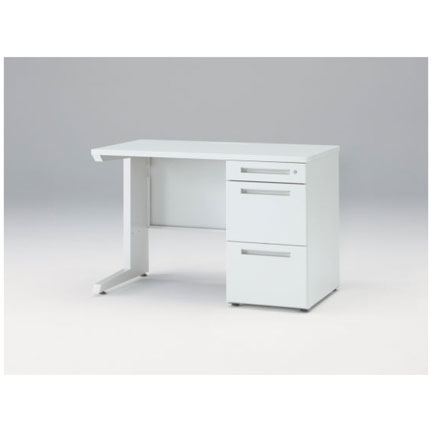 CZRデスク Type S 片袖デスク CZR-116SBS-9W9  センター引出しなし  シリンダー錠 W1100 × D600 [ 本体: ホワイトW・天板: ホワイトW]