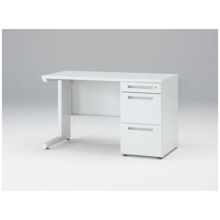 CZRデスク Type S 片袖デスク CZR-126SBS-9W9  センター引出しなし  シリンダー錠 W1200 × D600 [ 本体: ホワイトW・天板: ホワイトW]