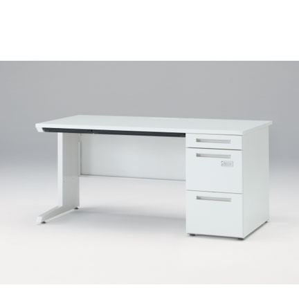 CZRデスク Type S 片袖デスク CZR-158CBSK-9W9  浅型センター引出し付  ダイヤル錠 W1500 × D800 [ 本体: ホワイトW・天板: ホワイトW]