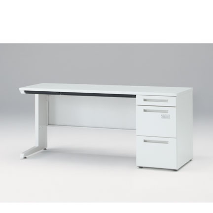 CZRデスク Type S 片袖デスク CZR-166CBSK-9W9  浅型センター引出し付  ダイヤル錠 W1600 × D600 [ 本体: ホワイトW・天板: ホワイトW]