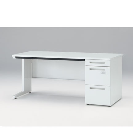 CZRデスク Type S 片袖デスク CZR-168CBSK-9W9  浅型センター引出し付  ダイヤル錠 W1600 × D800 [ 本体: ホワイトW・天板: ホワイトW]