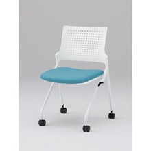 モノンチェア ネスタブルタイプ KLD217DL-W9W9S4　樹脂メッシュバック・肘なし ビニールレザー DL張地［S4/ストロングブルー］