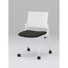 モノンチェア ネスタブルタイプ KLD217DL-W9W9T1　樹脂メッシュバック・肘なし ビニールレザー DL張地［T1/ブラック］