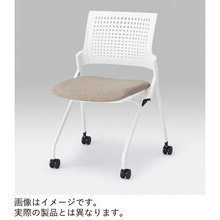モノンチェア ネスタブルタイプ KLD217PVRW9W9T1　樹脂メッシュバック・肘なし・棚付 抗ウイルス加工 PV張地［T1/ブラック］