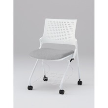 モノンチェア ネスタブルタイプ KLD217SARW9W9T7　樹脂メッシュバック・肘なし・棚付 SA張地［T7/ホワイトグレー］