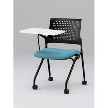 モノンチェア ネスタブルタイプ KLD218DL-T1T1S4　樹脂メッシュバック・メモ台付 ビニールレザー DL張地［S4/ストロングブルー］