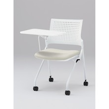 モノンチェア ネスタブルタイプ KLD218DL-W9W9C8　樹脂メッシュバック・メモ台付 ビニールレザー DL張地［C8/オフホワイト］