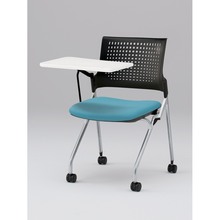 モノンチェア ネスタブルタイプ KLD218DL-Z5T1S4　樹脂メッシュバック・メモ台付 ビニールレザー DL張地［S4/ストロングブルー］