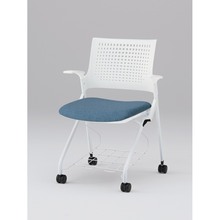 モノンチェア ネスタブルタイプ KLD219SARW9W9B4　樹脂メッシュバック・肘・棚付 SA張地［B4/ダックブルー］