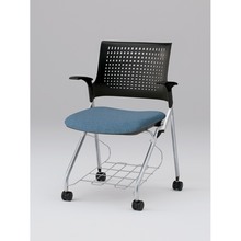 モノンチェア ネスタブルタイプ KLD219SARZ5T1B4　樹脂メッシュバック・肘・棚付 SA張地［B4/ダックブルー］