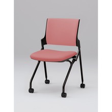 モノンチェア ネスタブルタイプ KLD227DL-T1T1M6　クロスバック・肘なし ビニールレザー DL張地［M6/コーラルピンク］