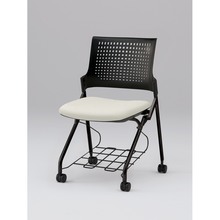 モノンチェア ネスタブルタイプ KLD227DLRT1T1C8　クロスバック・肘なし・棚付 ビニールレザー DL張地［C8/オフホワイト］