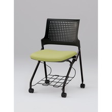モノンチェア ネスタブルタイプ KLD227DLRT1T1L8　クロスバック・肘なし・棚付 ビニールレザー DL張地［L8/アボカドグリーン］