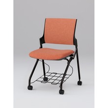 モノンチェア ネスタブルタイプ KLD227SART1T1D4　クロスバック・肘なし・棚付 SA張地［D4/パーシモンオレンジ］