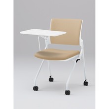 モノンチェア ネスタブルタイプ KLD228DL-W9W9K6　クロスバック・メモ台付 ビニールレザー DL張地［K6/フラックスベージュ］