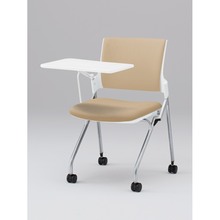 モノンチェア ネスタブルタイプ KLD228DL-Z5W9K6　クロスバック・メモ台付 ビニールレザー DL張地［K6/フラックスベージュ］