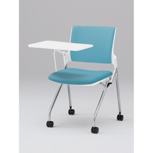 モノンチェア ネスタブルタイプ KLD228DL-Z5W9S4　クロスバック・メモ台付 ビニールレザー DL張地［S4/ストロングブルー］