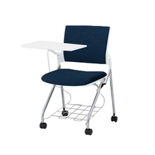 モノンチェア ネスタブルタイプ KLD228PVRZ5W9B2　クロスバック・メモ台付・棚付 抗ウイルス加工 PV張地［B2/ネイビーブルー］