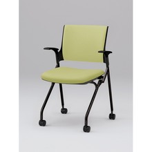 モノンチェア ネスタブルタイプ KLD229DL-T1T1L8　クロスバック・肘付 ビニールレザー DL張地［L8/アボカドグリーン］