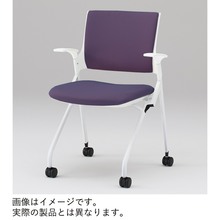 モノンチェア ネスタブルタイプ KLD229PVRZ5W9T1　クロスバック・肘・棚付 抗ウイルス加工 PV張地［T1/ブラック］