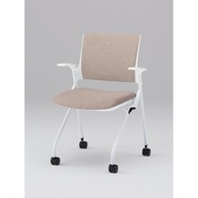 モノンチェア ネスタブルタイプ KLD229SA-W9W9F6　クロスバック・肘付 SA張地［F6/グレイッシュブラウン］