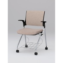 モノンチェア ネスタブルタイプ KLD229SARZ5T1F6　クロスバック・肘・棚付 SA張地［F6/グレイッシュブラウン］