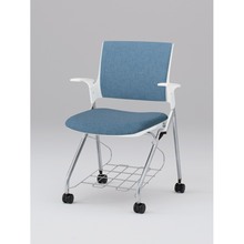 モノンチェア ネスタブルタイプ KLD229SARZ5W9B4　クロスバック・肘・棚付 SA張地［B4/ダックブルー］