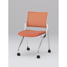 モノンチェア ネスタブルタイプ KLD237JE-Z9W9D4　メッシュバック・肘なし JE張地［D4/パーシモンオレンジ］