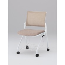 モノンチェア ネスタブルタイプ KLD237JERW9W9F6　メッシュバック・肘なし・棚付 JE張地［F6/グレイッシュブラウン］