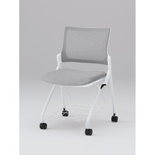 モノンチェア ネスタブルタイプ KLD237JERW9W9T7　メッシュバック・肘なし・棚付 JE張地［T7/ホワイトグレー］