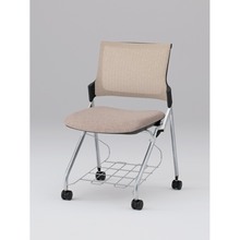 モノンチェア ネスタブルタイプ KLD237JERZ5T1F6　メッシュバック・肘なし・棚付 JE張地［F6/グレイッシュブラウン］