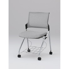 モノンチェア ネスタブルタイプ KLD237JERZ5T1T7　メッシュバック・肘なし・棚付 JE張地［T7/ホワイトグレー］