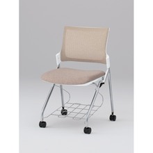 モノンチェア ネスタブルタイプ KLD237JERZ5W9F6　メッシュバック・肘なし・棚付 JE張地［F6/グレイッシュブラウン］
