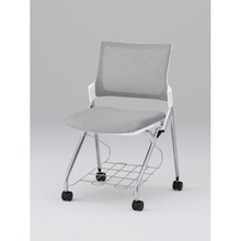 モノンチェア ネスタブルタイプ KLD237JERZ5W9T7　メッシュバック・肘なし・棚付 JE張地［T7/ホワイトグレー］