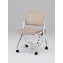 モノンチェア ネスタブルタイプ KLD237JERZ9W9F6　メッシュバック・肘なし・棚付 JE張地［F6/グレイッシュブラウン］