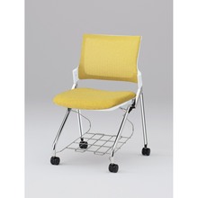 モノンチェア ネスタブルタイプ KLD237JERZ9W9U6　メッシュバック・肘なし・棚付 JE張地［U6/カナリアイエロー］