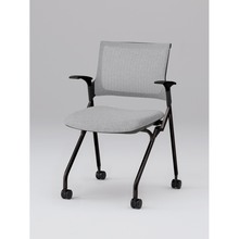 モノンチェア ネスタブルタイプ KLD239JE-T1T1T7　メッシュバック・肘付 JE張地［T7/ホワイトグレー］