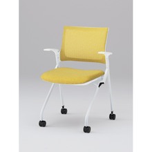 モノンチェア ネスタブルタイプ KLD239JE-W9W9U6　メッシュバック・肘付 JE張地［U6/カナリアイエロー］