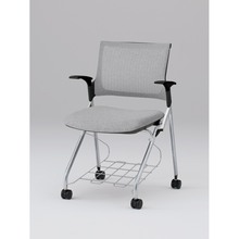 モノンチェア ネスタブルタイプ KLD239JERZ5T1T7　メッシュバック・肘・棚付 JE張地［T7/ホワイトグレー］