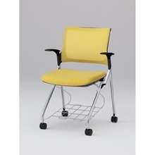 モノンチェア ネスタブルタイプ KLD239JERZ5T1U6　メッシュバック・肘・棚付 JE張地［U6/カナリアイエロー］