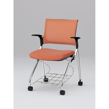 モノンチェア ネスタブルタイプ KLD239JERZ9T1D4　メッシュバック・肘・棚付 JE張地［D4/パーシモンオレンジ］