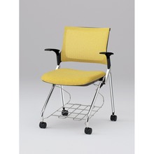 モノンチェア ネスタブルタイプ KLD239JERZ9T1U6　メッシュバック・肘・棚付 JE張地［U6/カナリアイエロー］