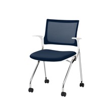 モノンチェア ネスタブルタイプ KLD239JV-Z9W9B2　メッシュバック・肘付 抗ウイルス加工 JV張地［B2/ネイビーブルー］