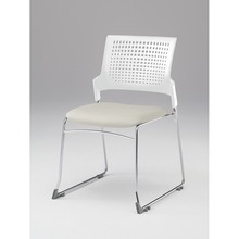 モノンチェア スタッキングタイプ KLD410DL-Z9W9C8　樹脂メッシュバック・肘なし ビニールレザー DL張地［C8/オフホワイト］